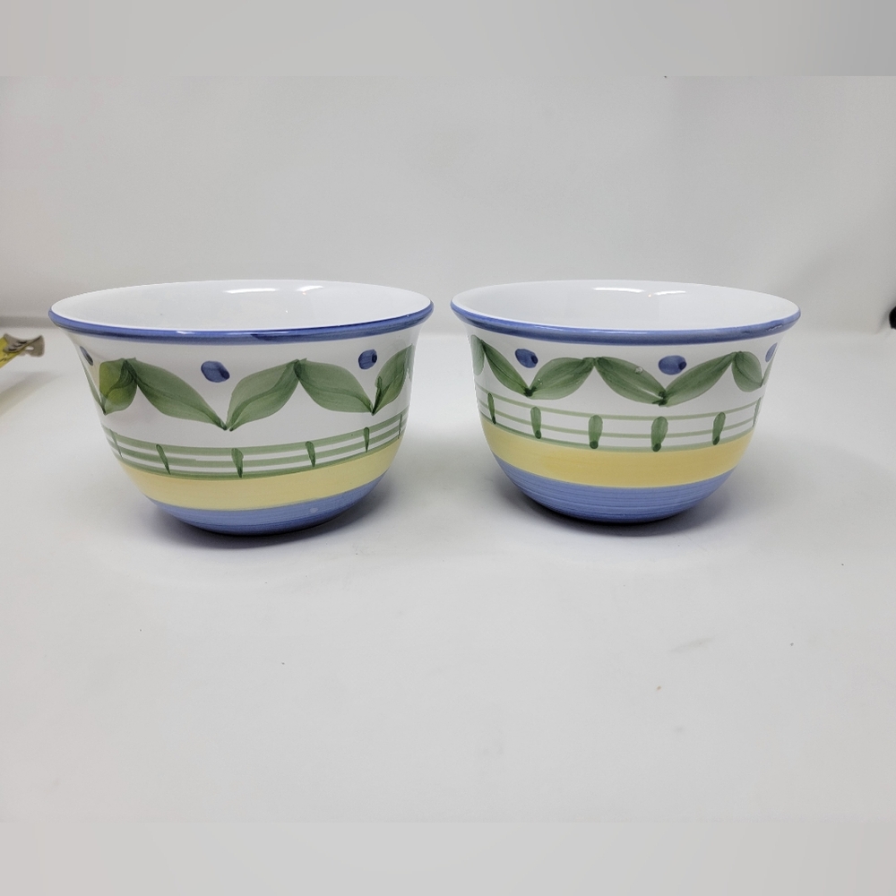 Pair of Williams Sonoma bowls Marisol Italy 4"h x 5.5"w. all purpose cereal soup - Picture 10 of 12